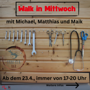 Walk-In Mittwoch, ab dem 23.4., immer von 17 bis 20 Uhr